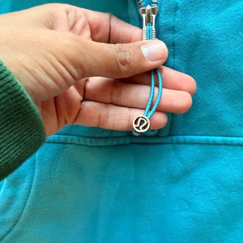 Lululemon Scuba Oversized Funnel Neck Half Zip Turquoise